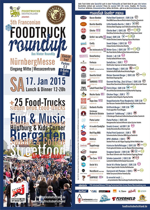 Flyer zum 5. Food Truck RoundUp Nürnberg