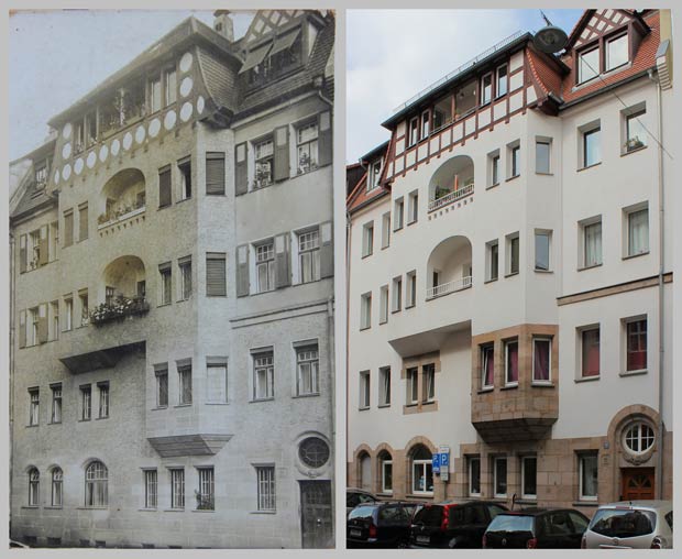 Das Haus Baaderstraße 21, aufgenommen 1910 und 2016.