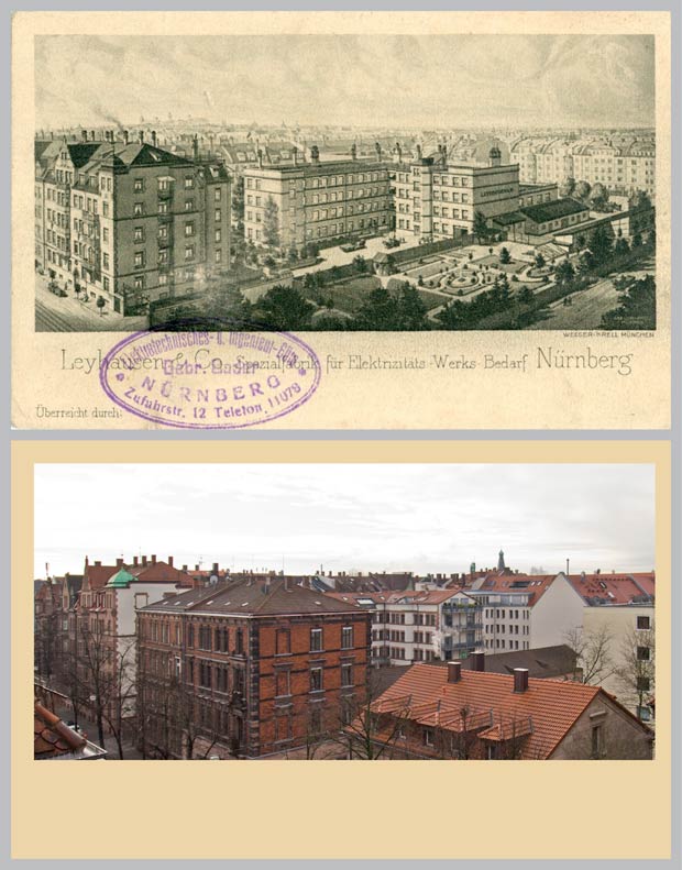 Das Karrée zwischen Rieter-, Rilke-, Kressen- und Bucher Straße, 1912 und 2018.
