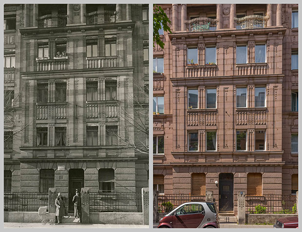 Das Haus Humboldtstraße 111, aufgenommen um 1925 und 2018