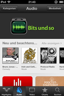 Screenshot Podcasts von Apple