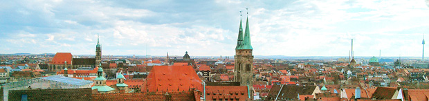 Blick von der Freiung der Nürnberger Burg auf die Altstadt