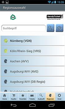 Übersicht der verschiedenen Tarifgebiete / Regionen