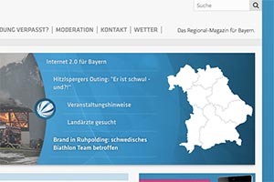 Bildschirmfoto Website Sat1 Bayern