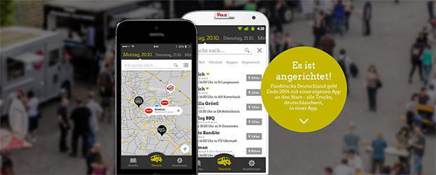 Screen der Food Truck App für Android und iPhone