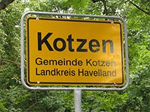 Ortsschild Kotzen