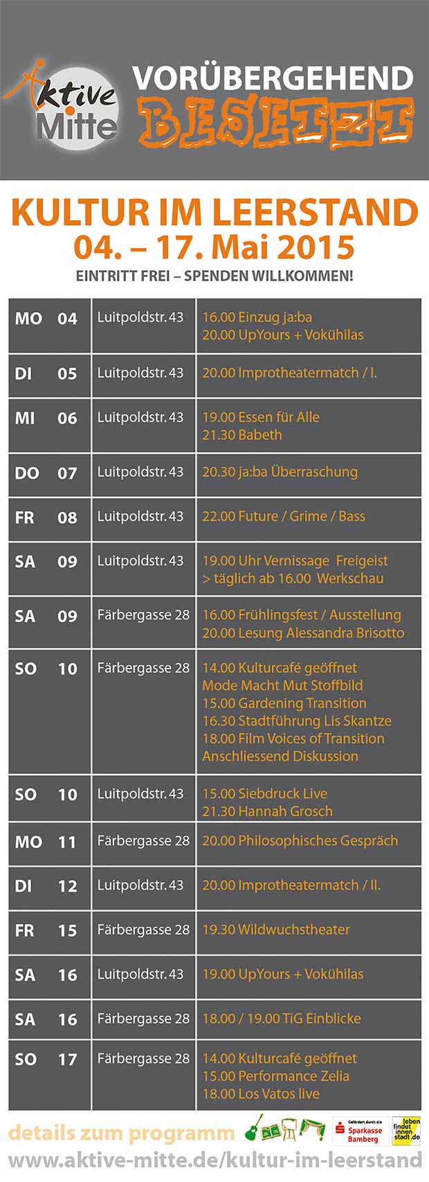 Spielplan Kulturrausch Bamberg