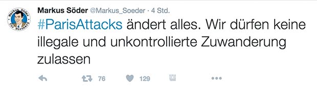 Tweet Screenshot Markus Söder