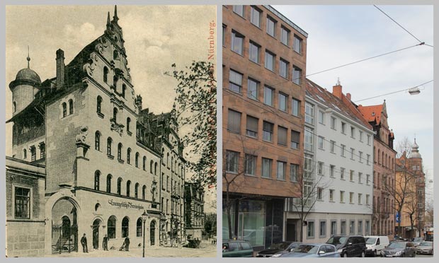 Die Häuser Bucher Straße 5 bis 11, 1892 und 2016