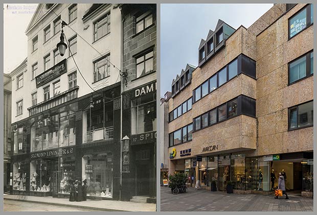 Das Haus Kaiserstraße 15, aufgenommen 1908 und 2018.